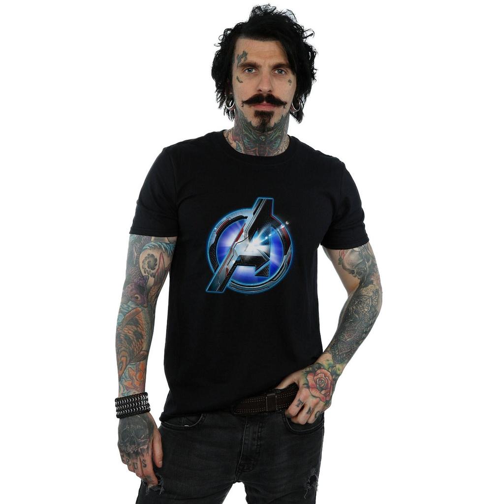 Marvel Mens Avengers Endgame Glowing Logo T-Shirt