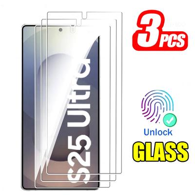 3 шт. ультратонкое 0,26 мм защитное стекло для экрана с разблокировкой отпечатков пальцев HD закаленное стекло для Samsung Galaxy S25/ S25+ S25 Ultra/ S25 Plus