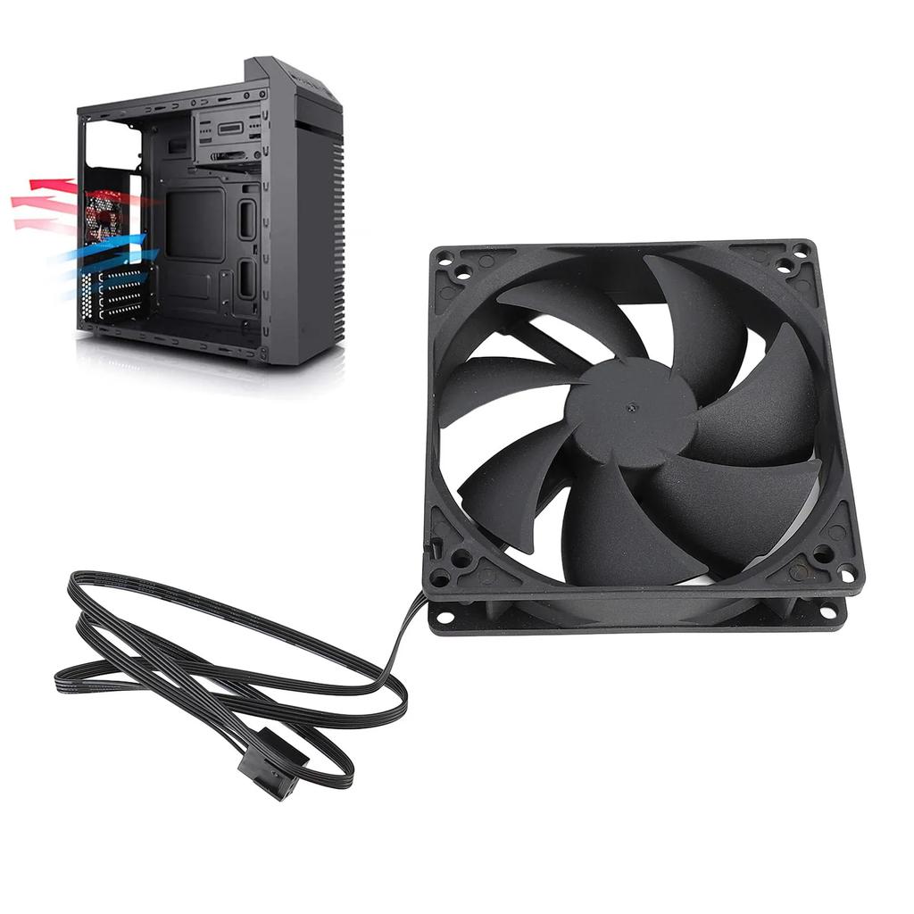 100mm PC PWM Case Fan 100mm Dual Ball Intelligent Temperature Control 1800RPM Low Noise 4PIN Computer Case Cooling Fan