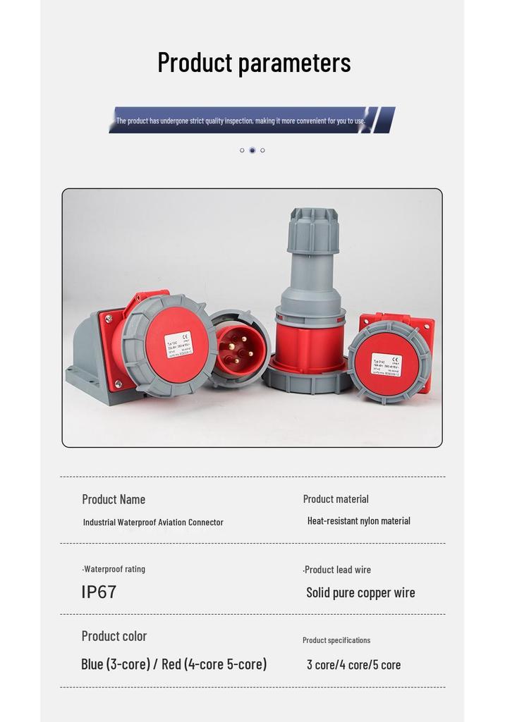 IP67 Waterproof Industrial Aviation Plug Socket, 16A/32A, 3-core, 4-wire, 5-pin Male Female Connector, Non-Explosion Proof