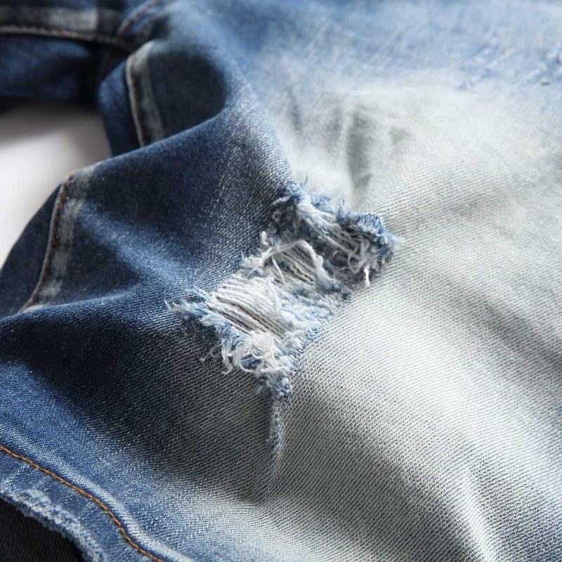 2022 Summer Fashion Men Denim Shorts Pants Men Casual Shorts Jeans Holes Trousers