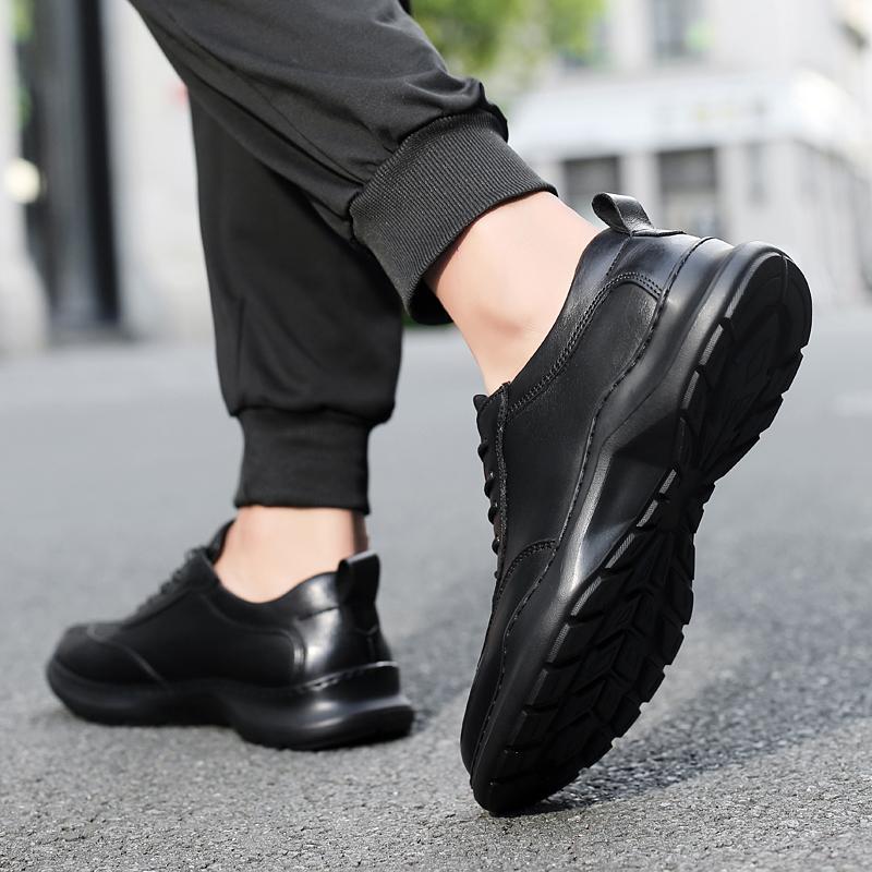 Fashion Men's Genuine Leather Sports Shoes Fashion Casual Sneakers New Outdoor Walking Shoes Men Non-Slip Comfortable Walking Shoes