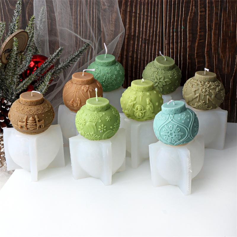 Рождественский шар-колокольчик Силиконовая форма для свечей Формы в виде снежинки и лося Праздничные формы Сделай сам Рождественские свечи ручной работы, Домашний декор для рабочего стола