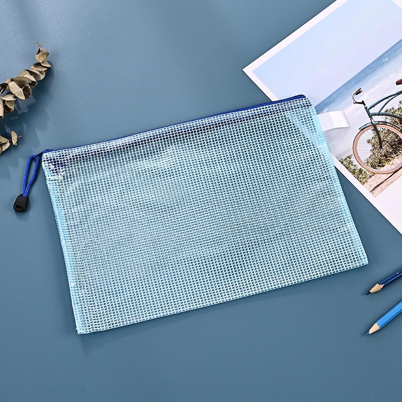 Сетчатая сумка для файлов на молнии: Креативный водонепроницаемый пенал и прозрачный органайзер для документов для студентов и офиса