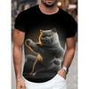 Fat Cat Bread 3D Printed T Shirt For Men Funny Cute Animal Graphic T-Shirts Fashion Casual Women Oversized Round Neck Tops Tees