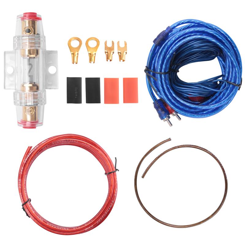 1500W Car Amplifier Installation Wiring Harness Kit 8GA Audio Amplifier Subwoofer Power Cable