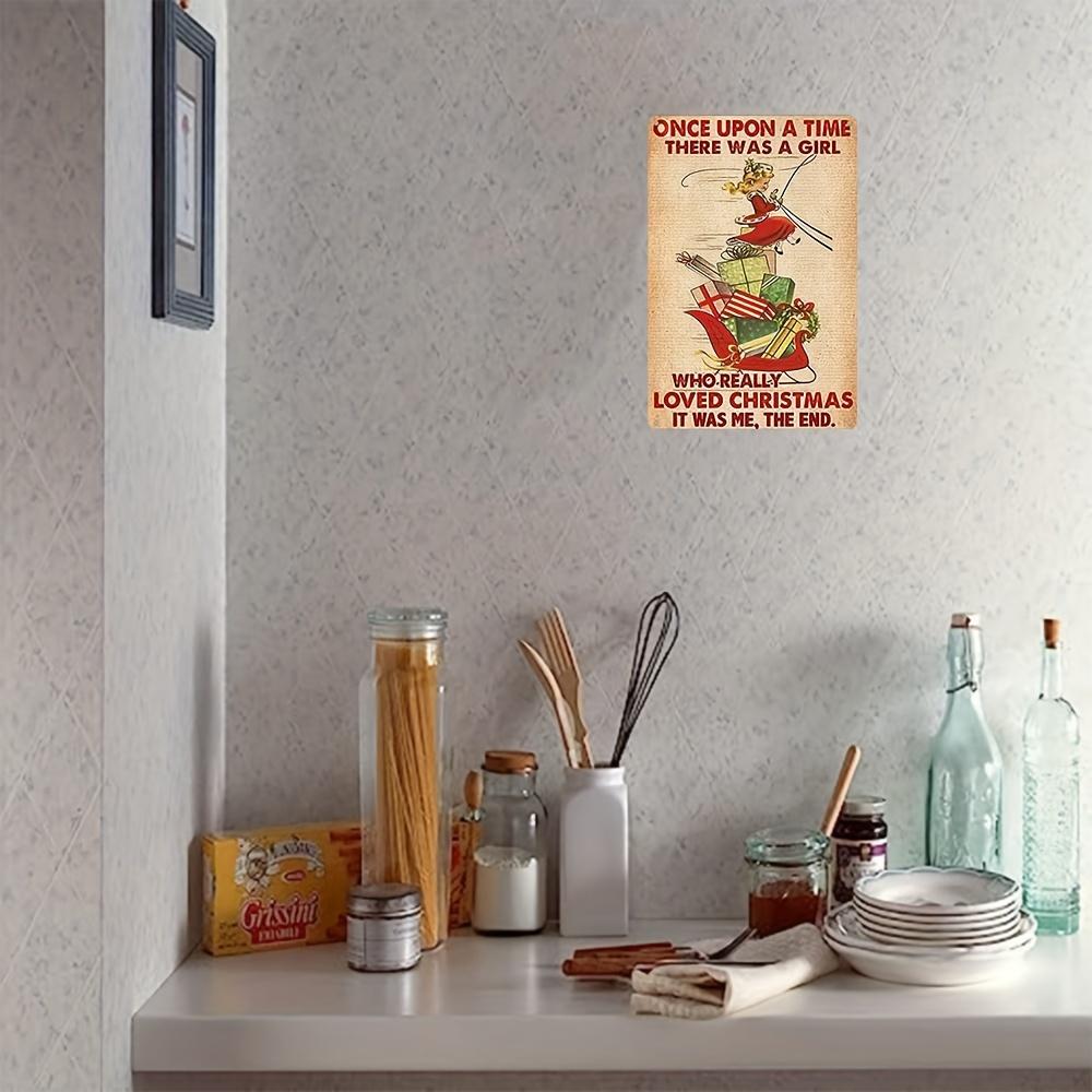 1pc Rustic Christmas Metal Sign 8x12 Inch Vintage Holiday Wall Decor Waterproof and Weather Resistant Outdoor/Indoor Artwork