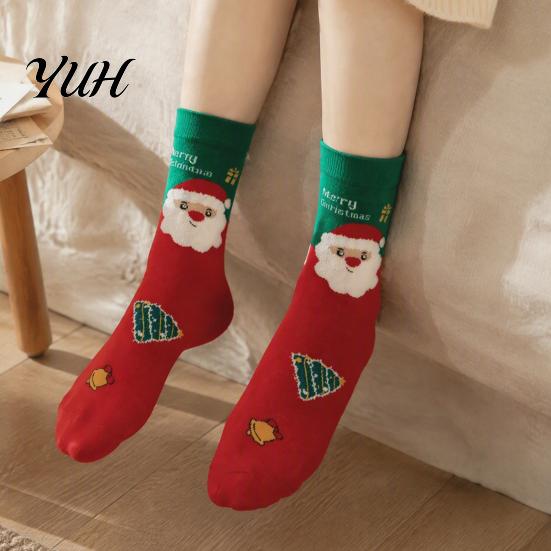 Winter Warmth Accessories Christmas Socks for Men And Women, Soft Combed Cotton Parent Child Outfits Crew Socks, Novelty Colorful Footwear Holiday