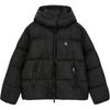Minimalist Comfortable Versatile Removable Smooth Mid-Length Down Jacket Women Outerwear Black J225426BEH