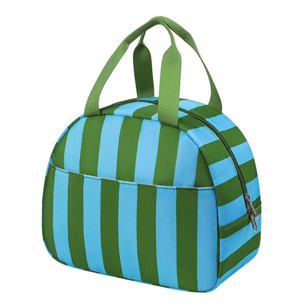 Striped Insulated Lunch Bag Leakproof Food Tote Bag Casual Food Thermal Box Outdoor