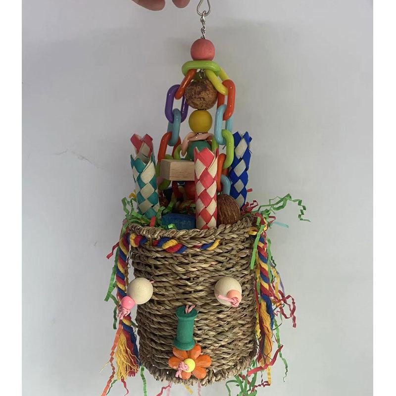 Parrot toys Halloween style gnawing nut colored paper woven puzzle bird cage accessories bird toys