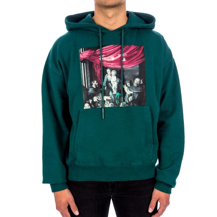 OFF WHITE Свободный крой Худи с принтом картины Караваджо OMBB037E20FLE0035710