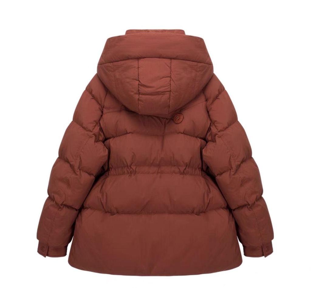 Женский пуховик средней длины в корейском стиле с капюшоном - Приталенный, Теплая зимняя верхняя одежда для поездок на работу