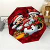 1pc Disney Mickey and Minnie Christmas Theme Automatic Umbrella, All-Occasion Dual-Use Umbrella for Rain or Shine, Portable Fo