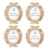 4Pcs Vintage Baroque Oval Photo Frame Mini Resin Picture Display Frame Home