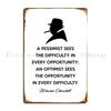 Winston Churchill Optimism Metal Sign Decoration Garage Decoration Living Room Printing Garage Tin Sign Poster