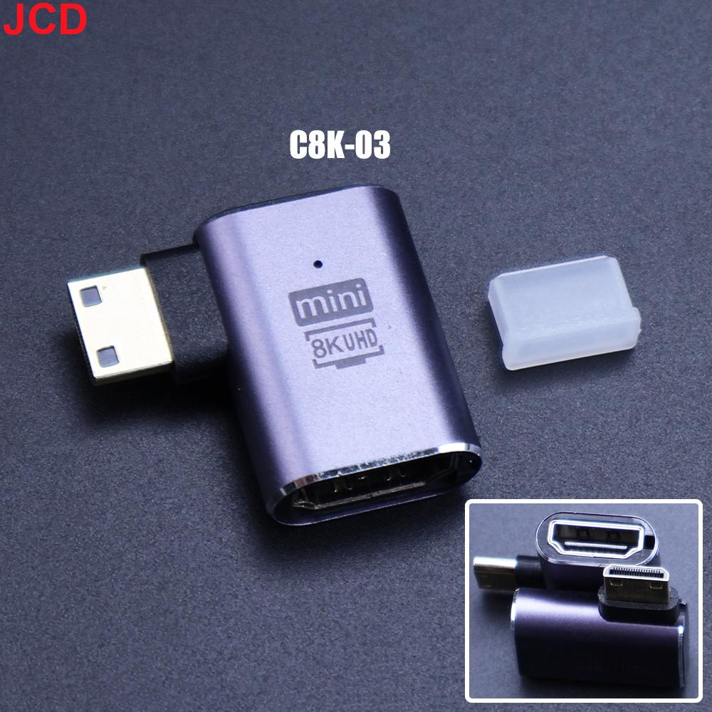 Совместимый с HDMI адаптер 90 270 градусов Прямоугольный конвертер «папа-мама» 8K HD Разъем Mini / Micro HDMI-совместимый удлинитель