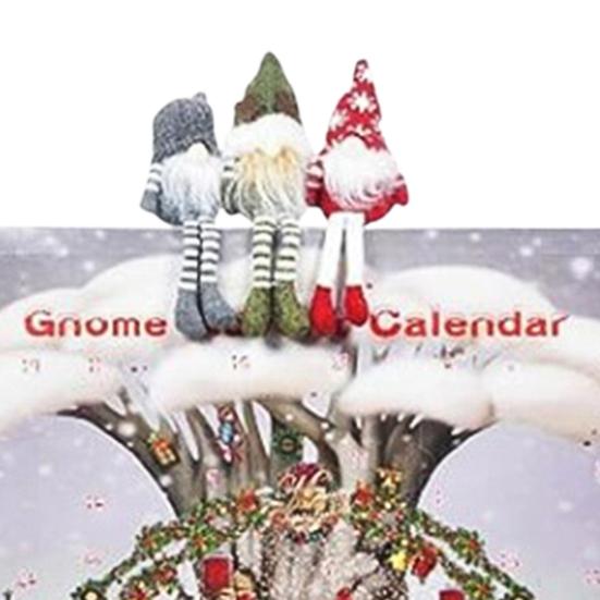 Рождественский адвент-календарь с гномом 2024, 24-дневный календарь обратного отсчета с плюшевой игрушкой-гномом, набор кукол-гномов, праздничный декор для дома