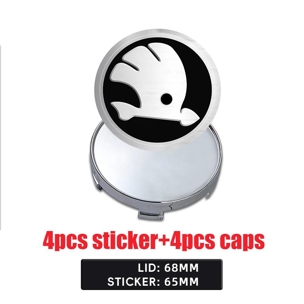 2025 Новые 4 шт. 56/60/65/68 мм Колпачки ступицы колеса Наклейка Накладка на диск колеса Для Skoda Octavia A5 3 2 VRS Vision Kodiaq Favorit Rapi