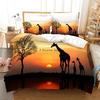 Комплект постельного белья с изображением африканских животных и жирафа на закате, комплект пододеяльников 3D, покрывало для мальчиков и девочек, детский домашний текстиль, покрывало из микрофибры