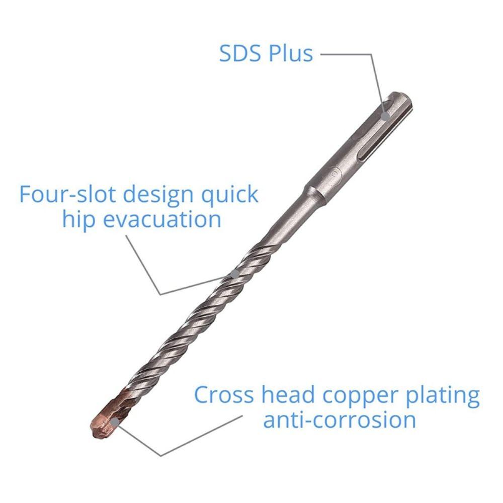 5/6/8/10/12mm Cross Head Drill Bits Set SDS PLUS Shank Tile Porcelain Drill Bit Drilling Tools