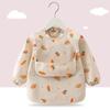 Adjustable Toddler Long Sleeve Apron Soft Baby Rice Pocket Smock Child Feeding Bib  Meal Eating