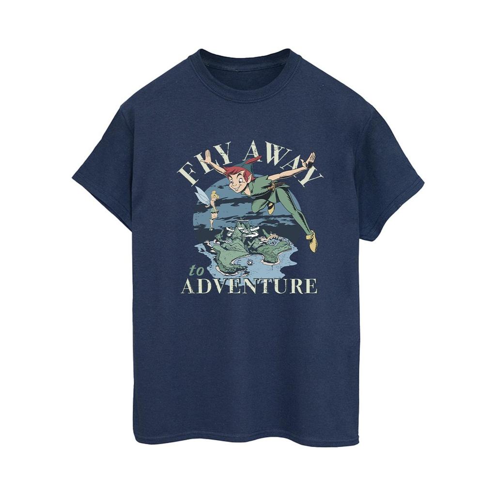 Disney Womens/Ladies Peter Pan Fly Away To Adventure Cotton Boyfriend T-Shirt