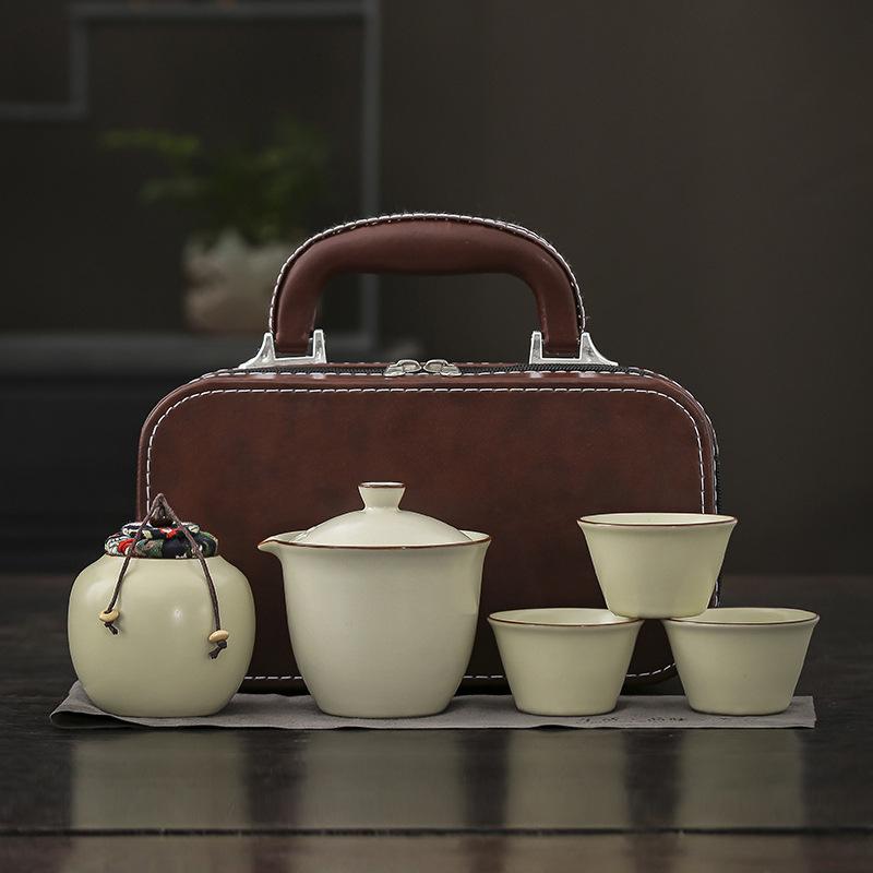 Портативный чайный набор Ru Kiln Kuaike Cup для путешествий, для улицы, с подарками