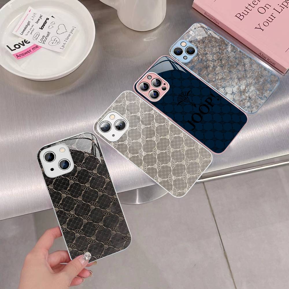 Закаленное стекло с логотипом J-Joops для iPhone 14 13 12 11 Pro Mini XS MAX 14Plus X XS XR Чехол