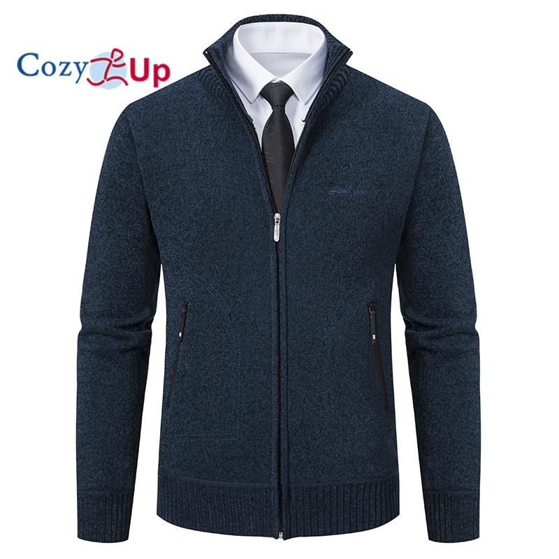 Cozy Up Мужские куртки-бомберы, зимняя мужская мода, свободный кардиган, теплая куртка с капюшоном и лацканами, свитер, водонепроницаемый для мужчин