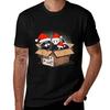 Santa Funny Unisex Unisex Kid Christmas Art Box Raccoon Opossum Skunk Gift Vintage Tshirt Casual All Match Short Sleeve Tshirt