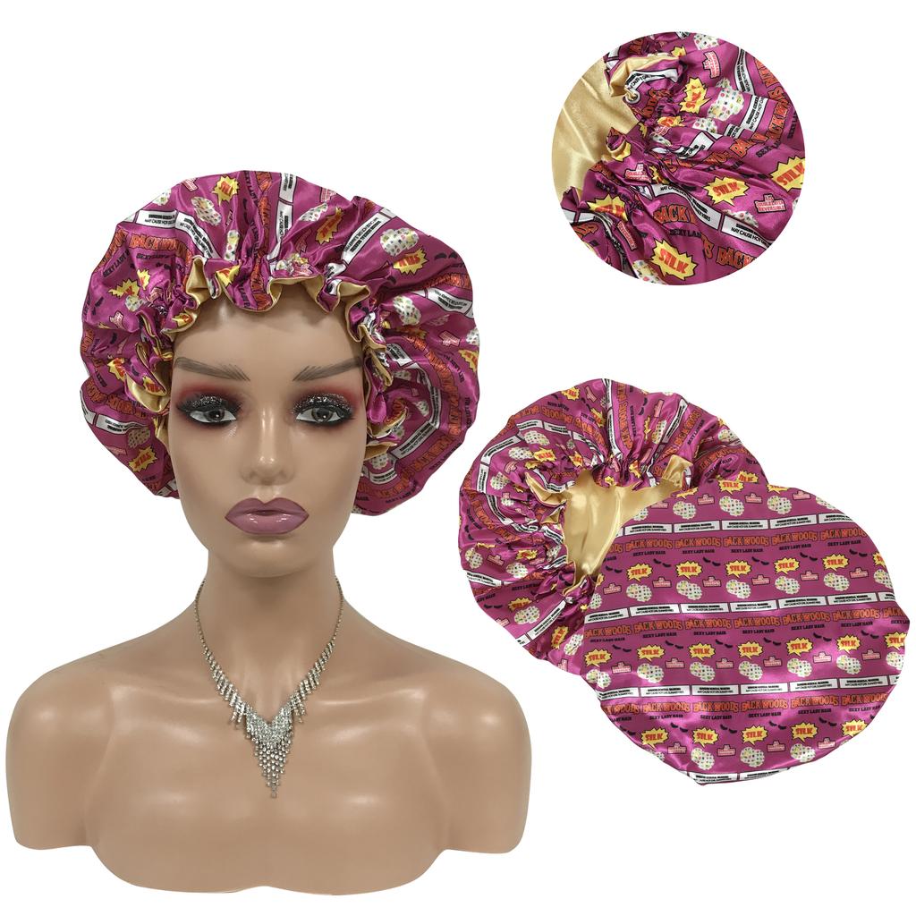 Best Selling Bonnet Satin Double Satin Lined Silk Hair Bonnet with Custom logo