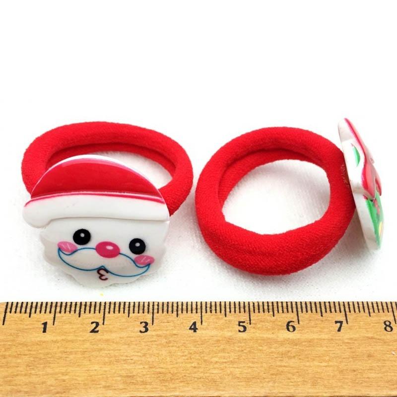 10 шт. модные популярные рождественские повязки для волос для девочек, елка, Санта, колокольчик, снеговик, эластичные косички, аксессуары, случайный стиль