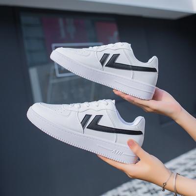 Маленькие белые туфли для детей весна-осень на платформе Ins Tide Striped Universal Board Shoes