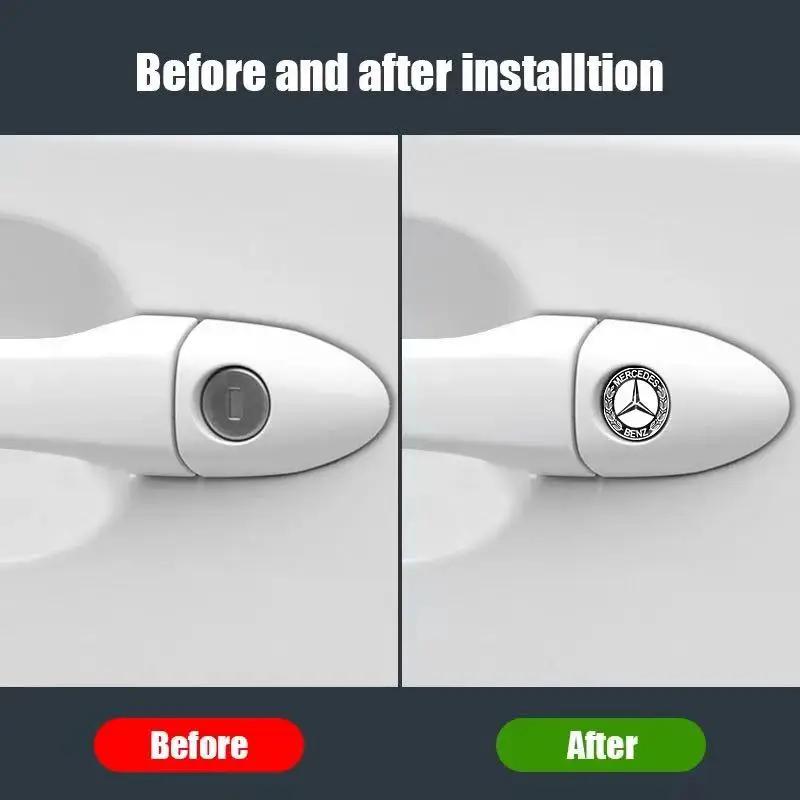 Наклейки на замочную скважину автомобильного замка Защита дверного замка Автомобильные наклейки для Mercedes Benz W117 W176 W177 W205 204 W213 W253 W156 W218 W166 CLA