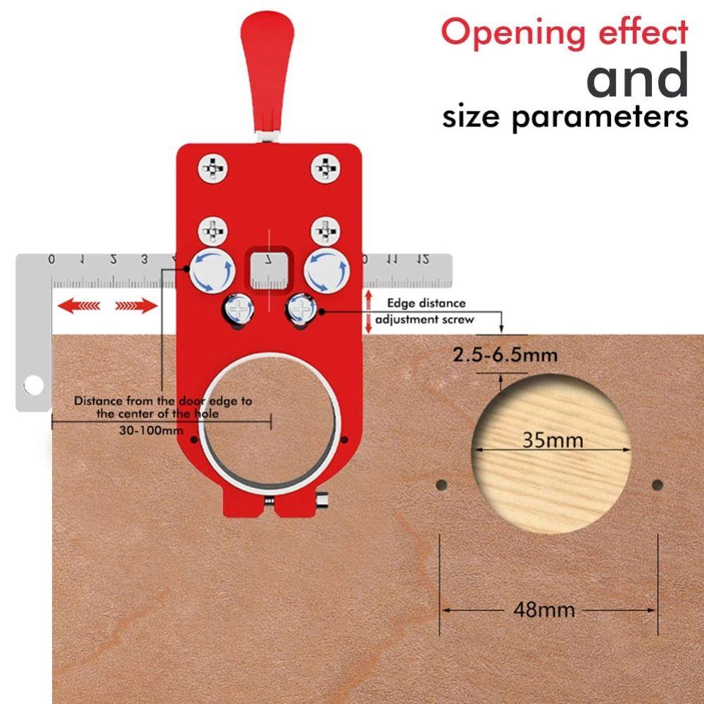 Fixture Ruler Hinge Drilling Jig Boring Hinge Hole Opener Template  Furniture Installation