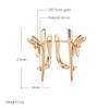 Fashion Glossy Dragonfly English Earrings For Women Simple  Rose Gold Long Drop Earrings Bride Wedding Daily Jewelry