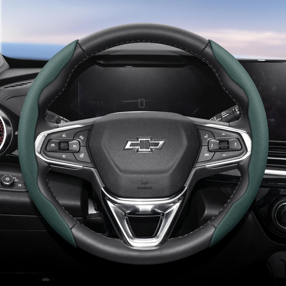 AABHN1 Suitable for Chevrolet Breathable Holes Leather Steering Wheel Cover Segmented Quick Release Design Non-Slip and Durable Cruze Spark Captiva