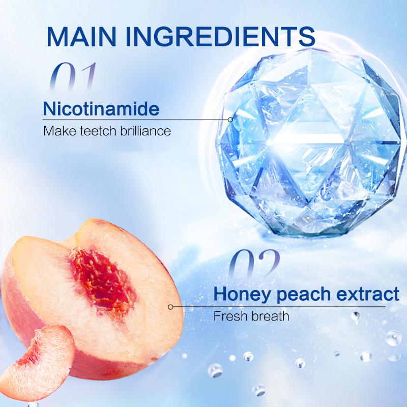 Peach Mint Flavor Toothpaste, Deep Cleansing Freshen Breath, Colorful 100g (3.53oz) - 1pc, Toothpaste