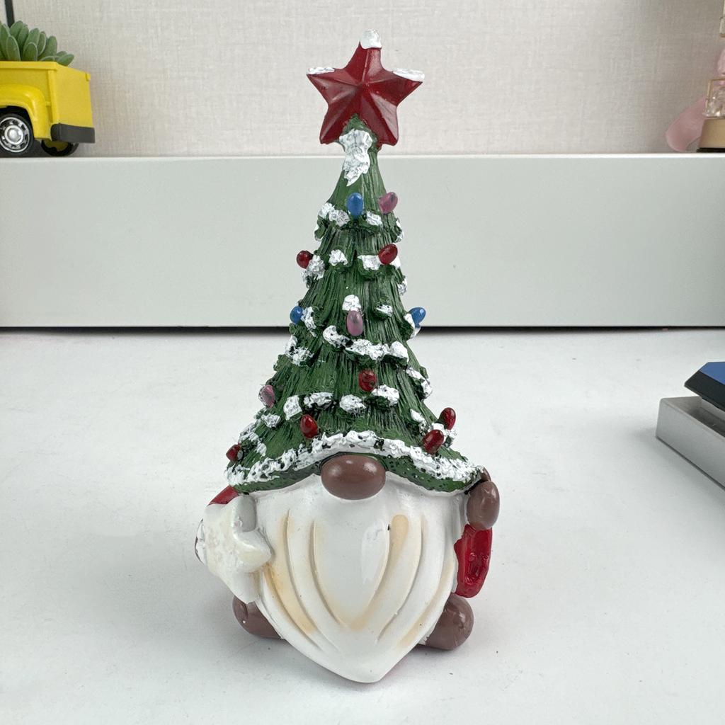 Christmas Tree Gnome Statues Home Decor Resin Figurines for Living Room Desktop Ornament Christmas Decoration Crafts Gift