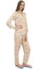 Bimba Женский комплект из пижамы и брюк с принтом Off-White с длинным рукавом