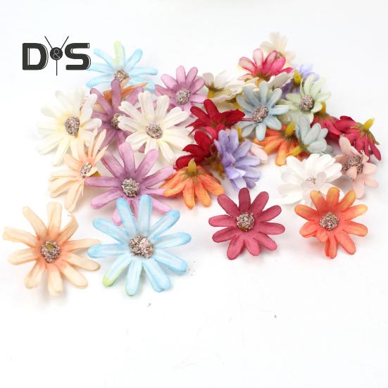 100Pcs/Bag Easy To Maintain Artificial Flower Head Fadeless Fabric Beautiful Garland Fake Flower Wedding Decor