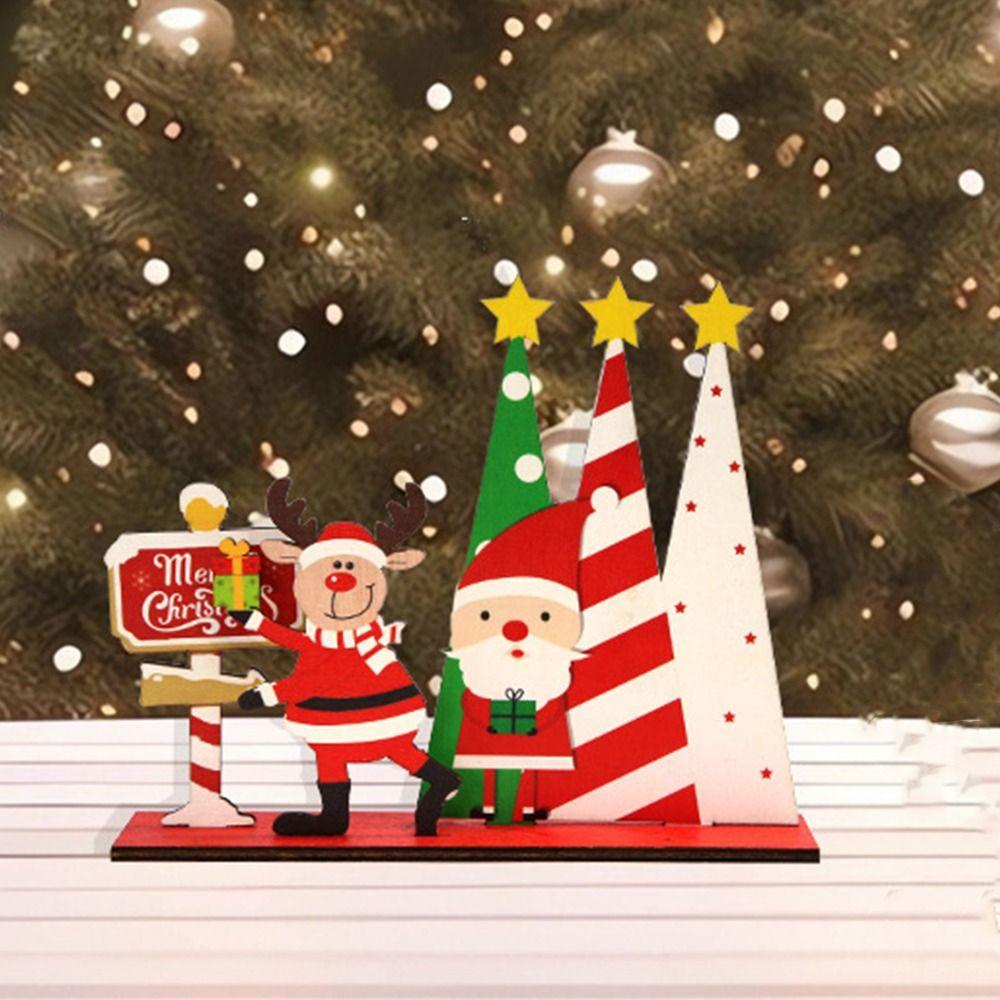 Santa Claus Reindeer Christmas Table Sign Funny Merry Christmas Decor  Home Christmas Decoration