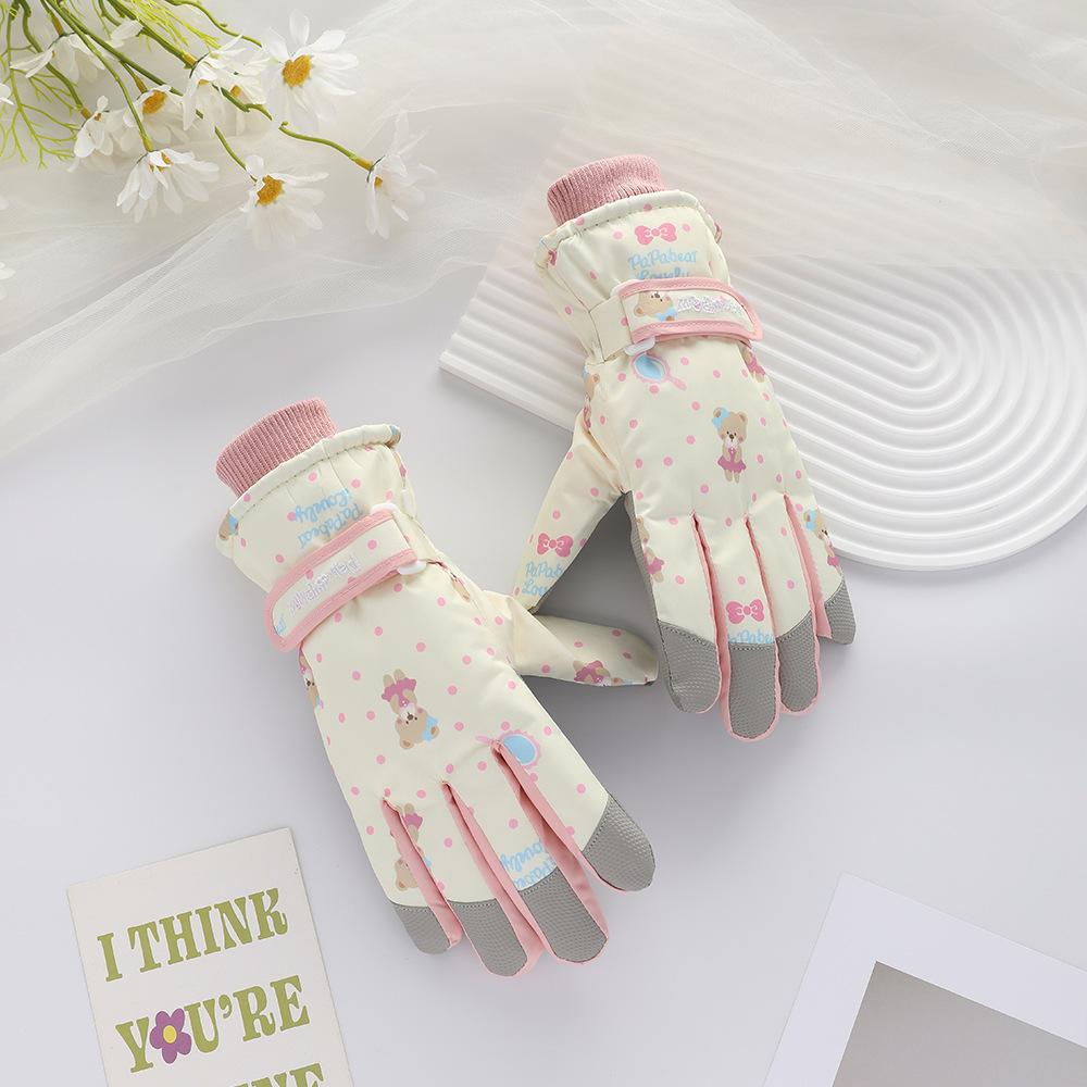 Женские лыжные перчатки на зиму плюс бархатные уличные велосипедные альпинистские утолщенные водонепроницаемые ветрозащитные холодные теплые перчатки