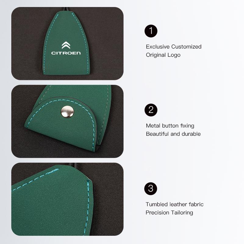 FFEC7 Car Logo Keychains Selected Suede Leather Car Key Bag For Citroen Celysee C6 C3 C5 C1 C2 C4 Aircross Picasso Cactus Berlingo Sax