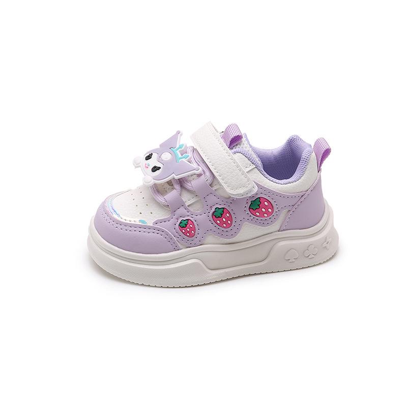 Детские весенне-осенние милые кроссовки в иностранном стиле, нескользящие, с клубникой, для девочек, беговые кроссовки, кеды, мультяшные, для студентов