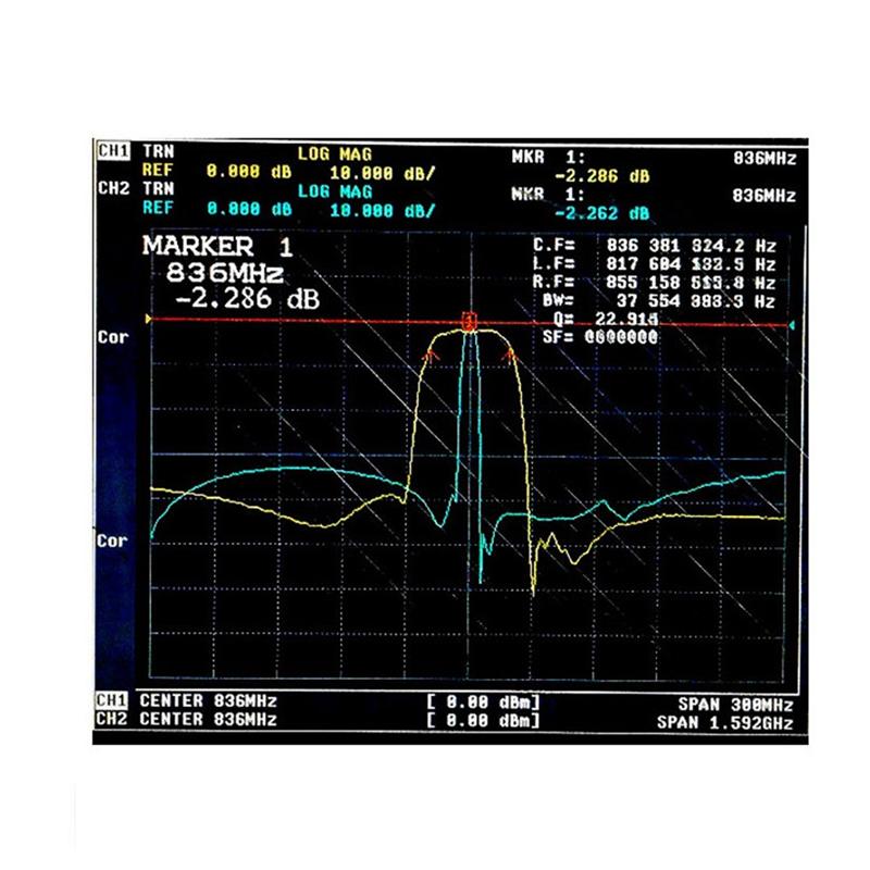A33R-FBP-836S Dedicated SAW Bandpass Filter 824-849 Mhz 1Db Bandwidth 25Mhz SMA Interface For GSM Signal Test