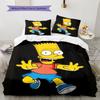 Bart Simpson The Simpsons Pattern Bedding Home Decoration Birthday Gift ( 1 duvet cover + 2 pillowcase, without core),fan merchandise.