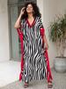 Beach Dresses for Women Swimsuit Cover Ups for Swimwear Leopard Zebra Printed Kaftans Summer Holiday Bathing Suits