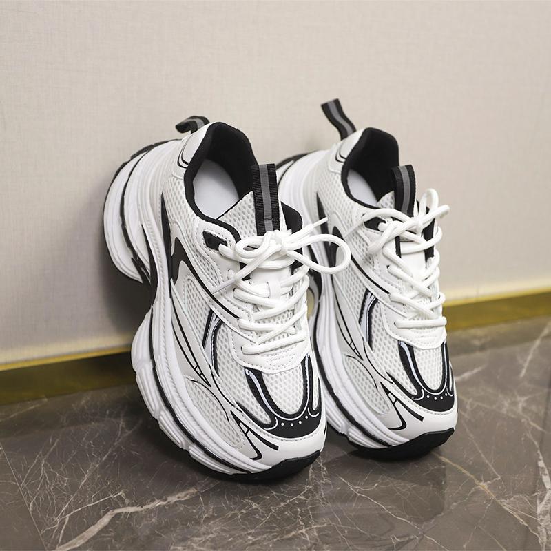 Модная женская спортивная обувь на толстой подошве со шнуровкой, разноцветная женская обувь, мужская, увеличивающая рост на 6 см, повседневная спортивная обувь